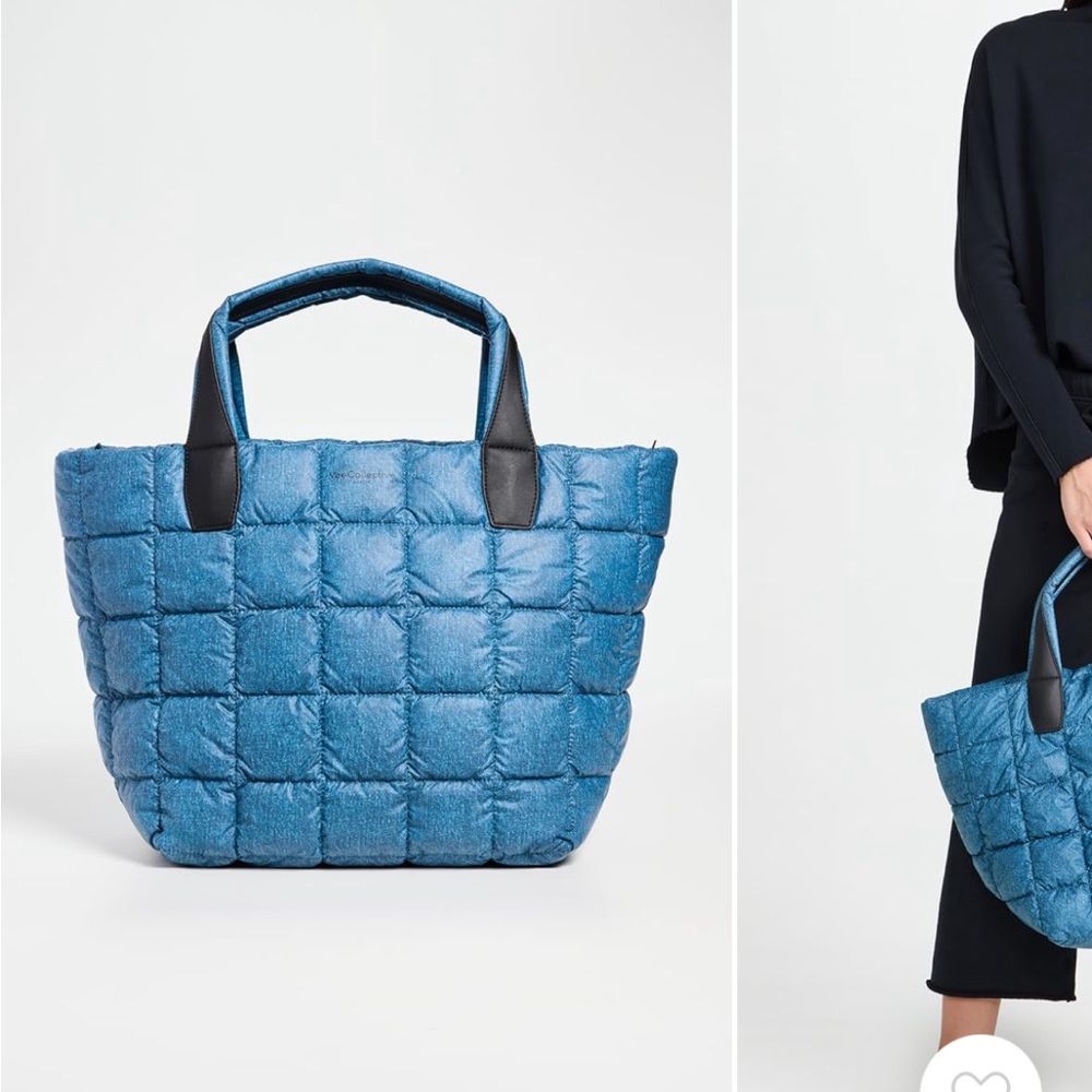 Vee Collective Blue Quilted Shoulder Bag